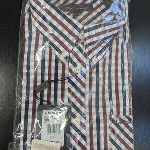 Ben Sherman Long Sleeve Blue & Red Button Down - Large